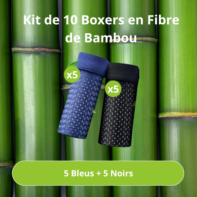 Kit 10 Boxers en Fibre de Bambou