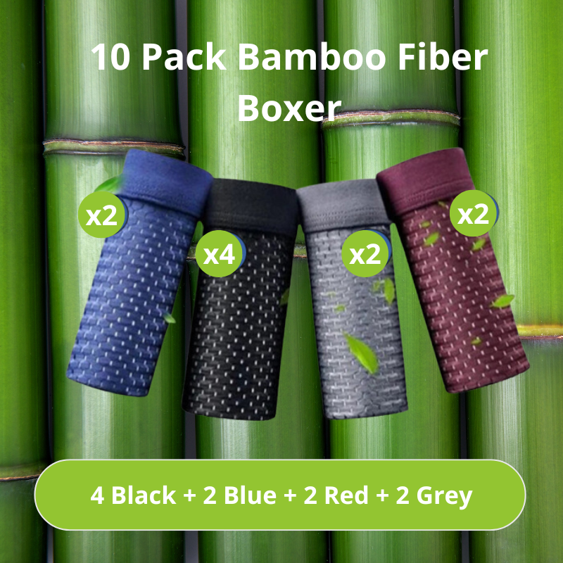 10 Pack Bamboo Fiber Boxer