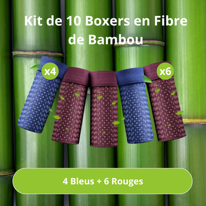 Kit 10 Boxers en Fibre de Bambou